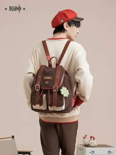 Klee Impression Themed Series Brown Corduroy Large Bag